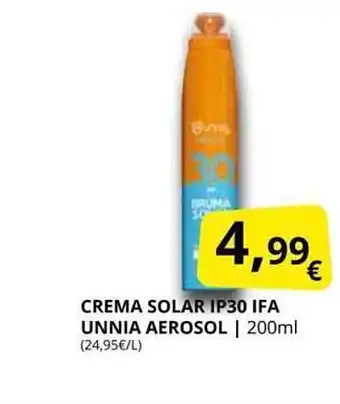 Supermercados MAS Crema Solar Ip30 Ifa Unnia Aerosol oferta