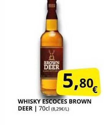 Supermercados MAS Whisky Escoces Brown Deer oferta