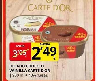 Supermercados MAS Helado Choco O Vainilla Carte D'or oferta
