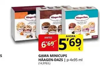 Supermercados MAS Gama Minicups Häagen-dazs oferta