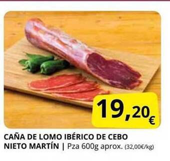 Supermercados MAS Caña De Lomo Ibérico De Cebo Nieto Martín oferta