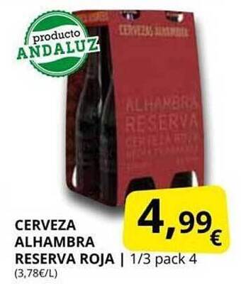 Supermercados MAS Cerveza Alhambra Reserva Roja oferta