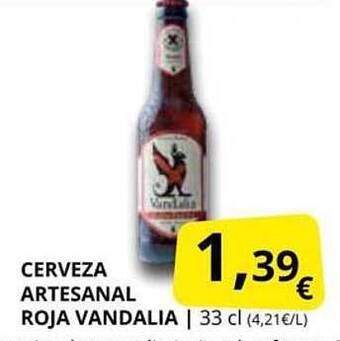 Supermercados MAS Cerveza Artesanal Roja Vandalia oferta