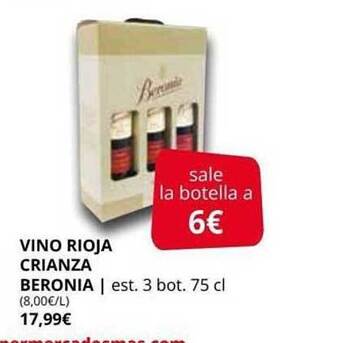 Supermercados MAS Vino Rioja Crianza Beronia oferta