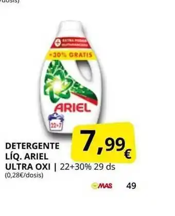 Supermercados MAS Detergente Líq Ariel Ultra Oxi oferta