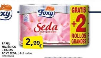 Supermercados MAS Papel Higiénico 3 Capas Foxy Seda oferta