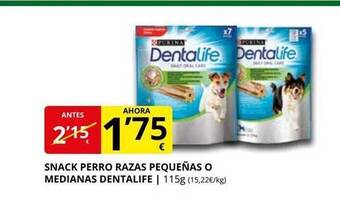 Supermercados MAS Snack Perro Razas Pequeñas O Medianas Dentalife oferta