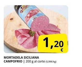 Supermercados MAS Mortadela Siciliana Campofrio oferta
