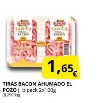 Supermercados MAS Tiras Bacon Ahumado El Pozo oferta