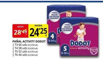 Supermercados MAS Pañal Activity Dodot oferta