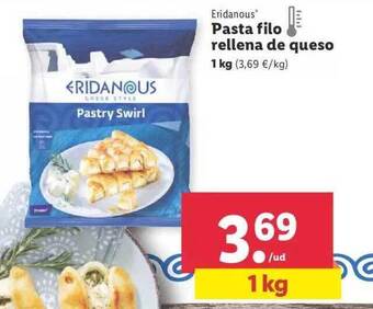 Lidl Eridanous Pasta Filo Rellena De Queso oferta