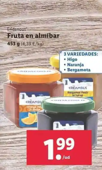 Lidl Eridanous Fruta En Almibar oferta