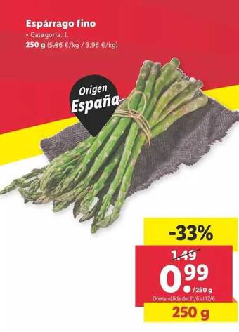 Lidl Espárrago Fino oferta
