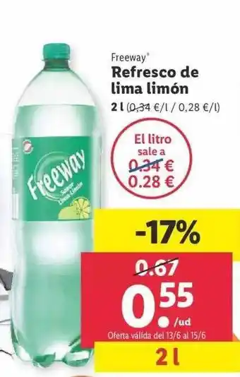 Lidl Freeway Refresco De Lima Limón oferta