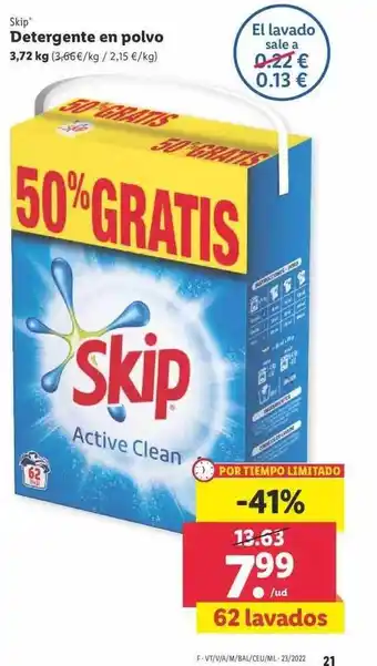 Lidl Skip Detergente En Polvo oferta