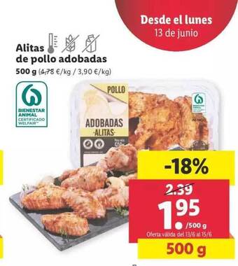 Lidl Alitas De Pollo Adobadas oferta