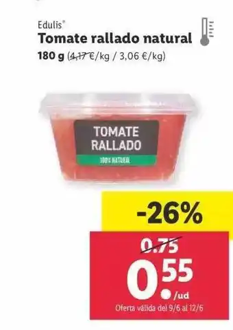 Lidl Edulis Tomate Rallado Natural oferta