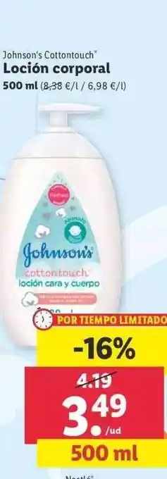 Lidl Johnon's Cottontouch Loción Corporal oferta