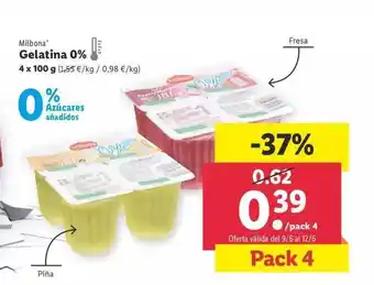 Lidl Milbona Gelatina 0% oferta