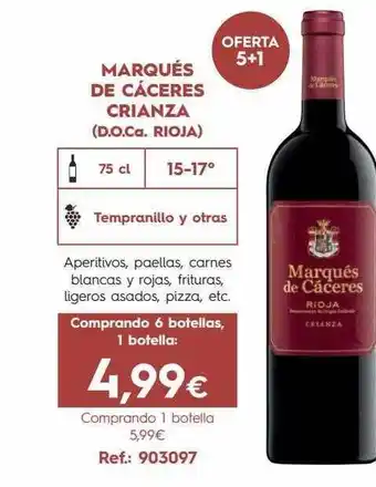 Makro Marqués De Cáceres Crianza oferta