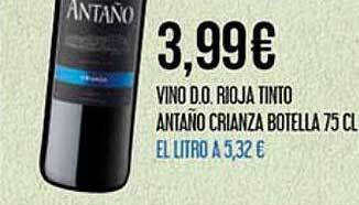 Claudio Vino D.o. Rioja Tinto Antano Crianza oferta
