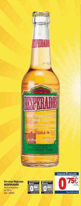 Makro Cerveza Mejicana Desperados oferta