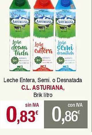 Masymas Leche Entera Semi O Desnatada C.l. Asturiana oferta