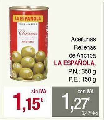 Masymas Aceitunas Rellenas De Anchoa La Española oferta