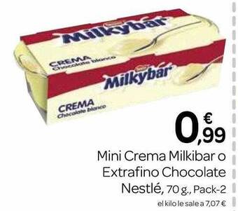 Supermercados El Jamón Mini Crema Milkibar O Extrafino Chocolate Nestlé oferta