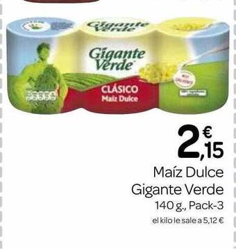 Supermercados El Jamón Maíz Dulce Gigante Verde oferta