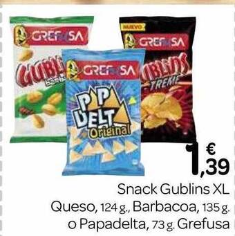 Supermercados El Jamón Snack Gublins Xl Queso Barbacoa O Papadelta Grefusa oferta