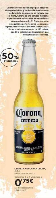 Hipercor Cerveza Mejicana Corona oferta