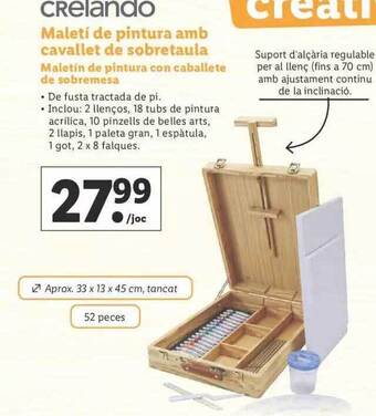Lidl Crelando Maletín De Pintura Con Caballete De Sobremesa oferta
