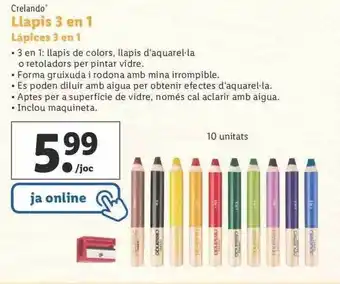 Lidl Crelando Lápices 3 En 1 oferta