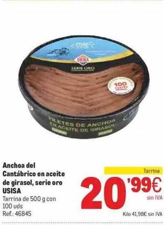 Makro Anchoa Del Cantábrico En Aceite De Girasol Serie Oro Usisa oferta