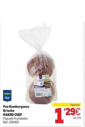 Makro Pan Hamburguesa Brioche Makro Chef oferta