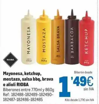 Makro Mayonesa Ketchup Mostaza Salsa Bgq Brava O Alioli Rioba oferta