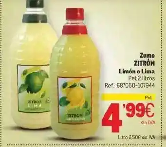 Makro Zumo Zitrón Limón O Lima oferta