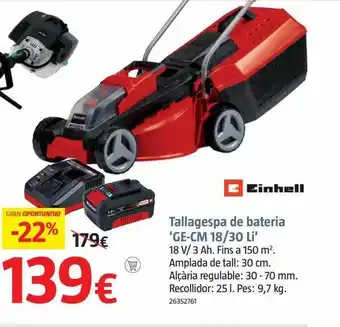 Bauhaus Tallagespa De Baterie 'ge-cm 18 30 Li' Einhell oferta