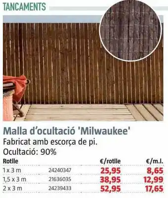 Bauhaus Malla D'ocultació 'milwaukee' oferta