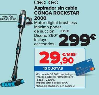 Carrefour Cecotec Aspirador Sin Cable Conga Rockstar 2000 oferta
