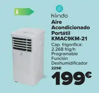 Carrefour Klindo Aire Acondicionado Portátil Kmac9km-21 oferta