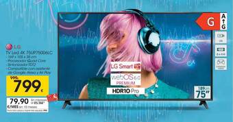 Eroski Lg Tv Led 4k 75up75006lc oferta