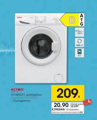Eroski Ecron Lavadora Lv1042cf1 oferta
