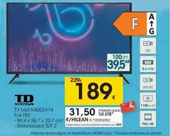 Eroski Td Tv Led K40dlx14 Full Hd oferta