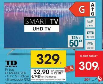 Eroski Td Systems Tv Led 4k K50dlj12us oferta