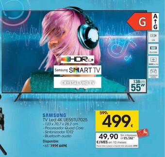 Eroski Samsung Tv Led 4k Ue55tu7025 oferta