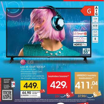 Eroski Lg Led 4k 55up75006lf oferta