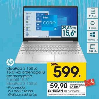 Eroski Hp Portátil 15.6 oferta