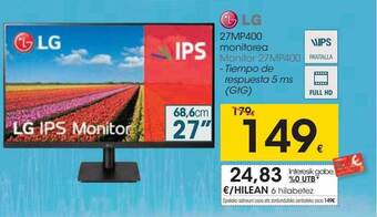 Eroski Lg Monitor 27mp400 oferta